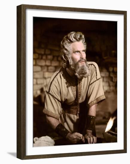 Les dix commandements (The ten Commandements) by CecilDeMille with Charlton Heston (Moise, Moses), -null-Framed Photo