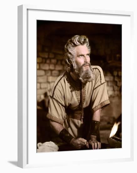 Les dix commandements (The ten Commandements) by CecilDeMille with Charlton Heston (Moise, Moses), -null-Framed Photo