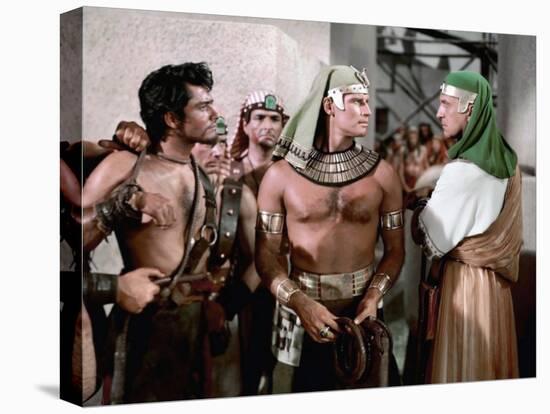 Les Dix Commandements THE TEN COMMANDMENTS by CecilBDeMille with John Derek, Charlton Heston and Vi-null-Stretched Canvas