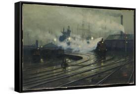 Les docks de Cardiff-Lionel Walden-Framed Stretched Canvas