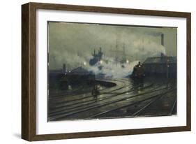 Les docks de Cardiff-Lionel Walden-Framed Giclee Print