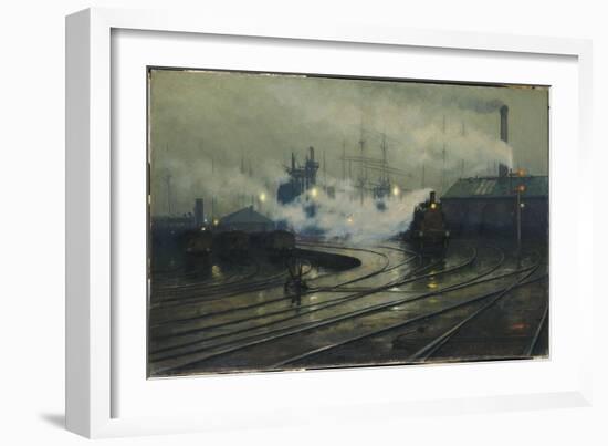 Les docks de Cardiff-Lionel Walden-Framed Giclee Print