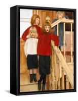 Les Enfants De Monsieur Neve  Quatre Enfants Dans Un Escalier Peinture De Fernand Khnopff (1858-19-Fernand Khnopff-Framed Stretched Canvas