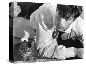 Les Felins Joy House by Rene Clement with Alain Delon, 1964 (b/w photo)-null-Stretched Canvas