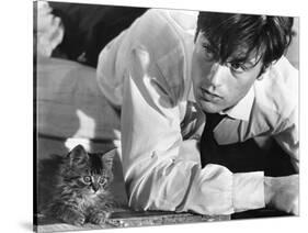 Les Felins Joy House by Rene Clement with Alain Delon, 1964 (b/w photo)-null-Stretched Canvas