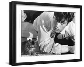 Les Felins Joy House by Rene Clement with Alain Delon, 1964 (b/w photo)-null-Framed Photo