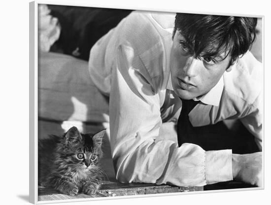 Les Felins Joy House by Rene Clement with Alain Delon, 1964 (b/w photo)-null-Framed Photo