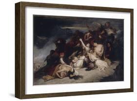 Les Femmes souliotes, voyant leurs maris défaits par les troupes d'Ali, pacha de Janina, décident-Ary Scheffer-Framed Giclee Print