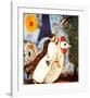 Les Fiancees de la Tour Eiffel-Marc Chagall-Framed Art Print