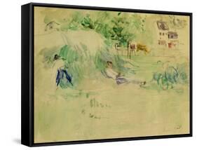 Les Foins a Bougival-Berthe Morisot-Framed Stretched Canvas