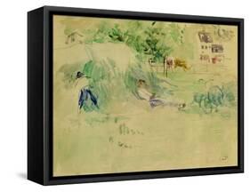 Les Foins a Bougival-Berthe Morisot-Framed Stretched Canvas