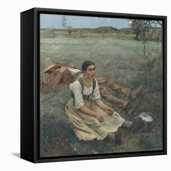 Les foins-Jules Bastien-Lepage-Framed Stretched Canvas