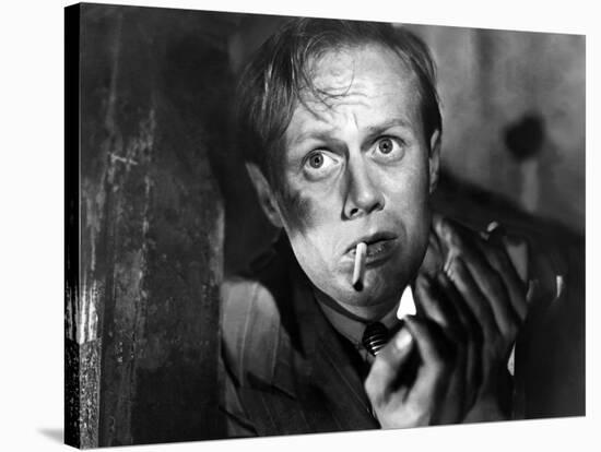 Les Forbans by la nuit Night and the City by JulesDassin with Richard Widmark, 1950 (b/w photo)-null-Stretched Canvas