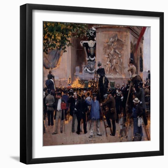 Les funérailles de Victor Hugo, place de l'Etoile (1er juin 1885)-Jean Béraud-Framed Giclee Print