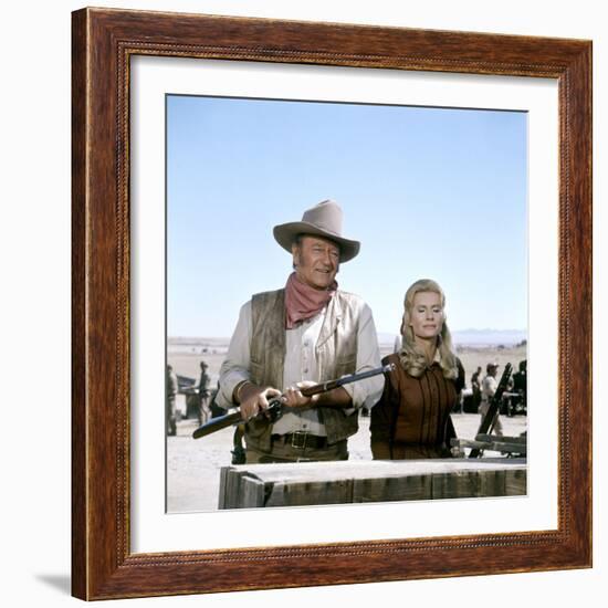Les Geants by l'Ouest (THE UNDEFEATED) by AndrewV.McLaglen with John Wayne and Marian McCargo (phot-null-Framed Photo