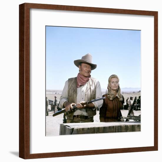 Les Geants by l'Ouest (THE UNDEFEATED) by AndrewV.McLaglen with John Wayne and Marian McCargo (phot-null-Framed Photo