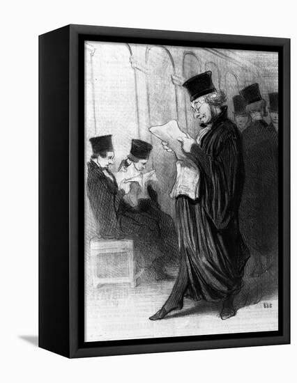 Les Gens De Justice, Cartoon from 'Le Charivari', 26 March, 1846 (Litho)-Honore Daumier-Framed Stretched Canvas