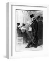 Les Gens De Justice, Cartoon from 'Le Charivari', 26 March, 1846 (Litho)-Honore Daumier-Framed Giclee Print