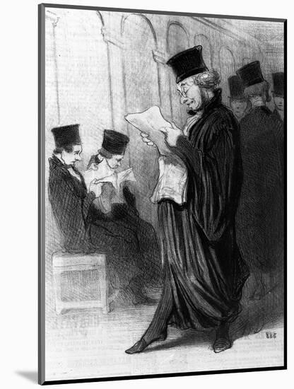 Les Gens De Justice, Cartoon from 'Le Charivari', 26 March, 1846 (Litho)-Honore Daumier-Mounted Giclee Print
