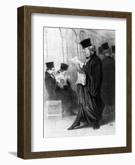 Les Gens De Justice, Cartoon from 'Le Charivari', 26 March, 1846 (Litho)-Honore Daumier-Framed Premium Giclee Print