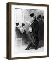 Les Gens De Justice, Cartoon from 'Le Charivari', 26 March, 1846 (Litho)-Honore Daumier-Framed Giclee Print