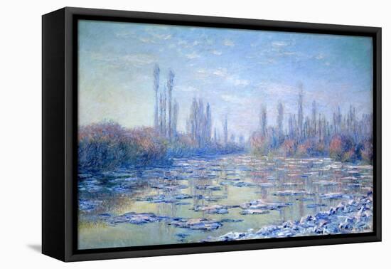 Les Glacons, 1880-Claude Monet-Framed Stretched Canvas