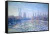 Les Glacons, 1880-Claude Monet-Framed Stretched Canvas