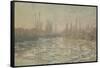 Les glaçons ou Débâcle sur la Seine-Claude Monet-Framed Stretched Canvas