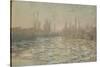 Les glaçons ou Débâcle sur la Seine-Claude Monet-Stretched Canvas