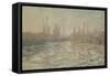 Les glaçons ou Débâcle sur la Seine-Claude Monet-Framed Stretched Canvas