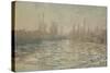 Les glaçons ou Débâcle sur la Seine-Claude Monet-Stretched Canvas