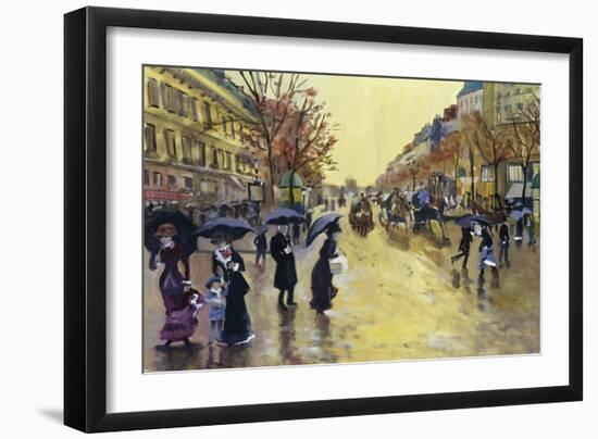 Les Grands Boulevards (After Jean Beraud)-Isy Ochoa-Framed Giclee Print