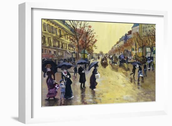 Les Grands Boulevards (After Jean Beraud)-Isy Ochoa-Framed Giclee Print