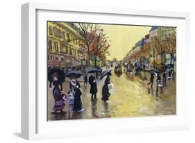 Les Grands Boulevards (After Jean Beraud)-Isy Ochoa-Framed Giclee Print