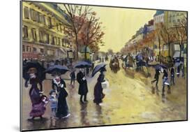 Les Grands Boulevards (After Jean Beraud)-Isy Ochoa-Mounted Giclee Print