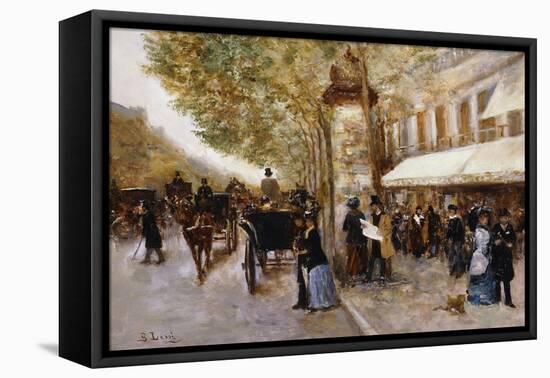 Les Grands Boulevards, Paris-Giovanni Lessi-Framed Stretched Canvas