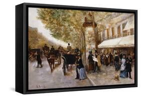 Les Grands Boulevards, Paris-Giovanni Lessi-Framed Stretched Canvas