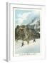 Les Grands Mulets, Winter Hikers in the Alps-null-Framed Art Print