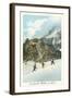 Les Grands Mulets, Winter Hikers in the Alps-null-Framed Art Print