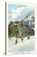 Les Grands Mulets, Winter Hikers in the Alps-null-Stretched Canvas