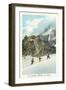 Les Grands Mulets, Winter Hikers in the Alps-null-Framed Art Print