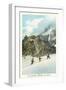 Les Grands Mulets, Winter Hikers in the Alps-null-Framed Art Print