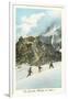 Les Grands Mulets, Winter Hikers in the Alps-null-Framed Art Print