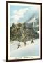 Les Grands Mulets, Winter Hikers in the Alps-null-Framed Art Print