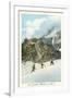 Les Grands Mulets, Winter Hikers in the Alps-null-Framed Art Print