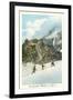 Les Grands Mulets, Winter Hikers in the Alps-null-Framed Art Print