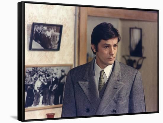 Les granges brulees The Burned Barns by Jean Chapot with Alain Delon, 1973 (photo)-null-Framed Stretched Canvas