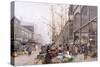 Les Halles and St. Eustache-Eugene Galien-Laloue-Stretched Canvas