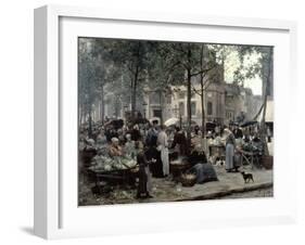 Les Halles, Paris 'Central Market', 1880-Gilbert Victor Gabriel-Framed Giclee Print