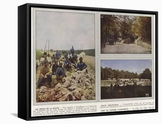 Les Heros De La Route, Route Strategique, Parc De Camions Automobiles-Jules Gervais-Courtellemont-Framed Stretched Canvas